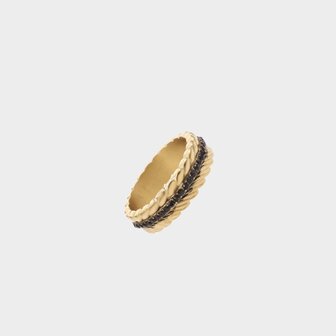 Ring staal zwart 18