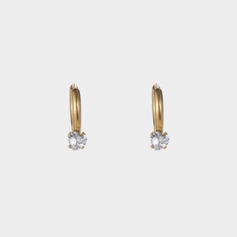 Oorbellen creool staal crystal
