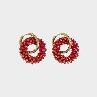 Oorbellen candy ring bordeaux