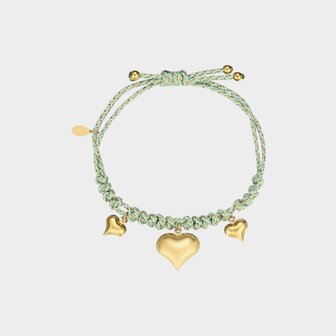 Armband touw aqua hart