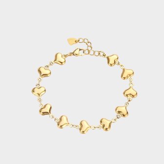 Armband staal hartjes
