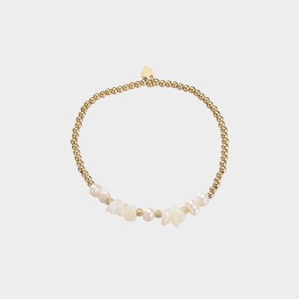 Armband schelp parel wit