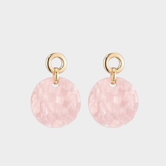 Oorbellen resin moza&iuml;ek roze