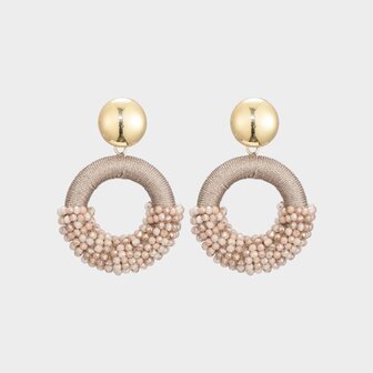 Oorbellen knop cirkel nude