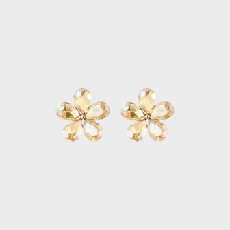 Oorbellen bloem crystal zand