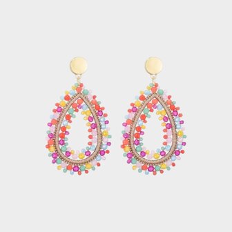 Oorbellen druppel draad multi