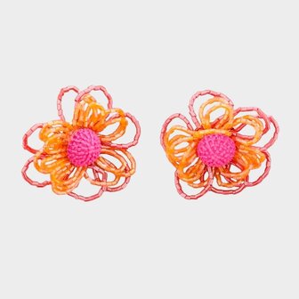 Oorbellen bloem kraal zomer