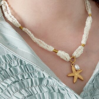 Ketting stof zeester wit