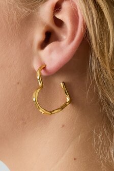 Oorbellen creool hart zilver
