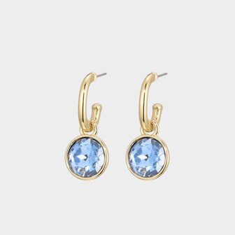 Oorbellen creool crystal blauw