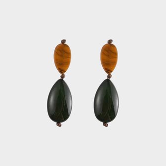 Oorbellen duo druppel groen