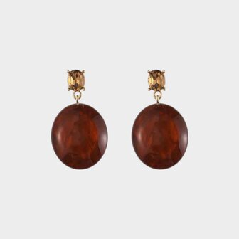 Oorbellen resin roestbruin