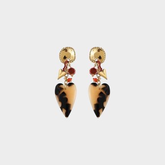 Oorbellen hart leopard