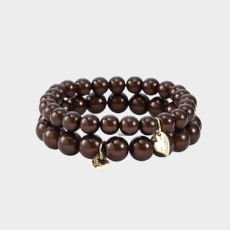 Armband set kraal bruin