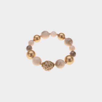 Armband bol kraal nature