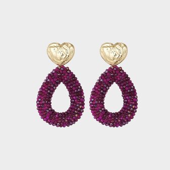 Oorbellen candy hart magenta