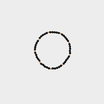 Armband steen zwart staal
