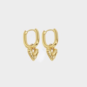 Oorbellen creool hart zirconia