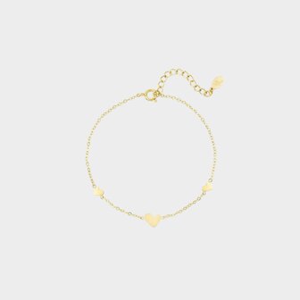 Armband trio hart staal