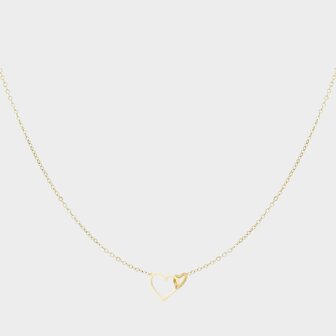Ketting duo hart staal
