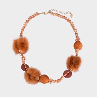 Ketting kraal cognac