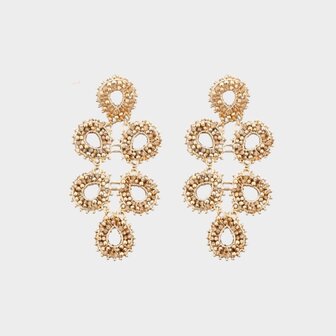 Oorbellen blad crystal zand