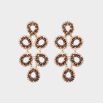 Oorbellen blad crystal bruin