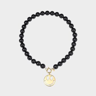 Ketting smiley bol zwart