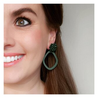 Oorbellen candy knop bruin