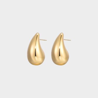 Oorbellen drop staal S