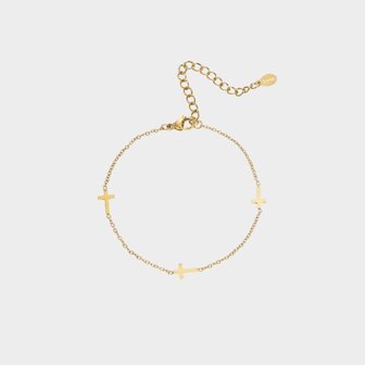 Armband staal kruis