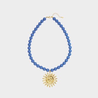 Ketting kraal blauw zon