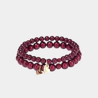 Armband set kraal bordeaux