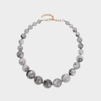 Ketting kraal bol grijs