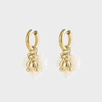 Oorbellen hart parel beer