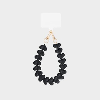 Telefoonkoord hartjes zwart