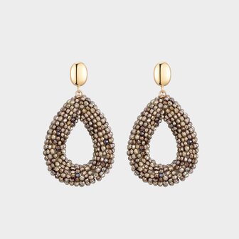 Oorbellen drop candy taupe