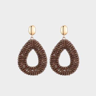 Oorbellen drop candy bruin