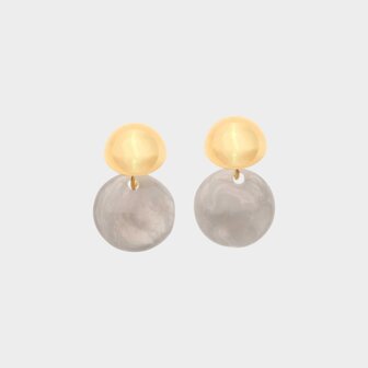 Oorbellen duo rond grijs