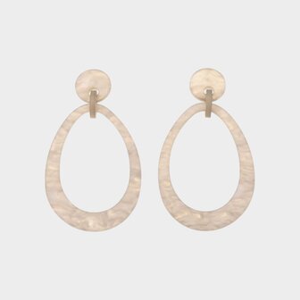 Oorbellen druppel m&ecirc;lee greige