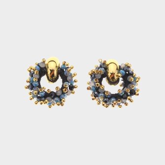 Oorbellen candy rond blauw