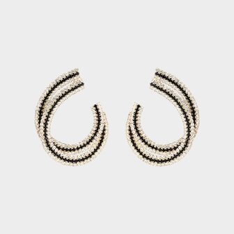 Oorbellen crystal zwart