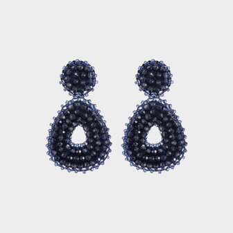 Oorbellen druppel miyuki blauw