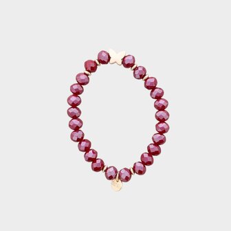 Armband facet kraal bordeaux