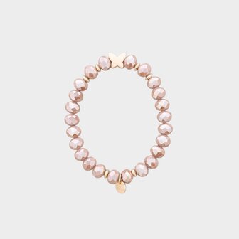 Armband facet kraal taupe