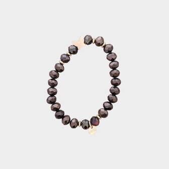 Armband facet kraal donkergrijs