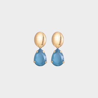 Oorbellen crystal druppel blauw