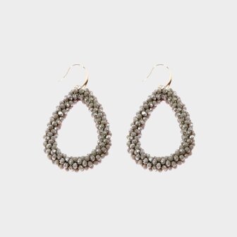 Oorbellen candy druppel grijs