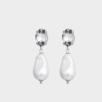 Oorbellen crystal drop wit