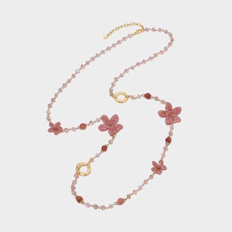 Ketting resin bloem oudroze